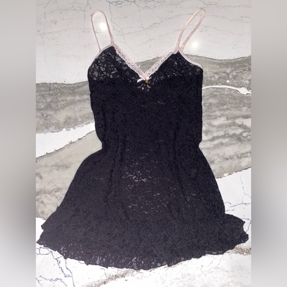 Y2K Victoria’s Secret Lace Lingerie Slip Dress & G-String Panties Set